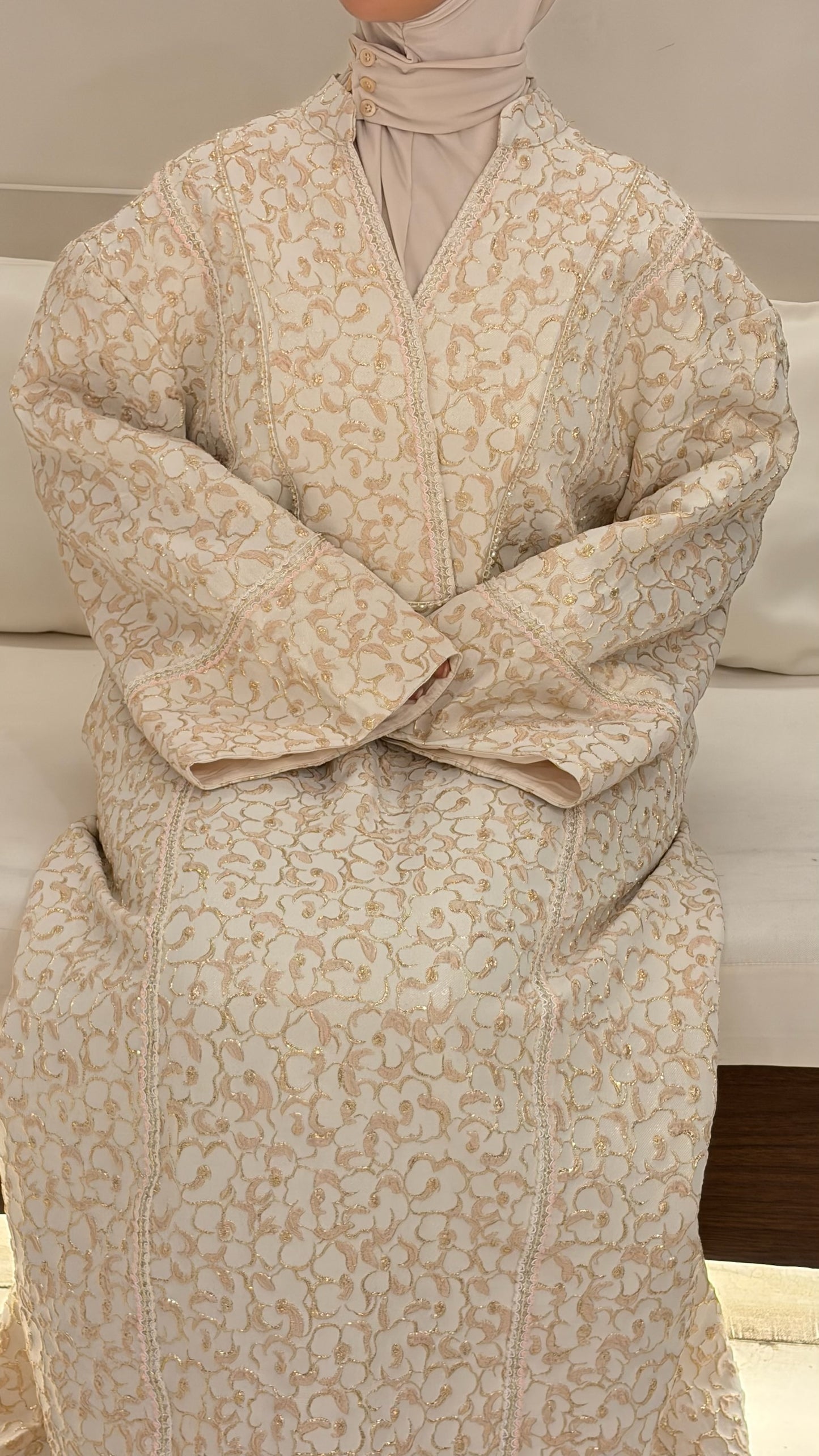 Robe Brocart florale - robe longue modeste