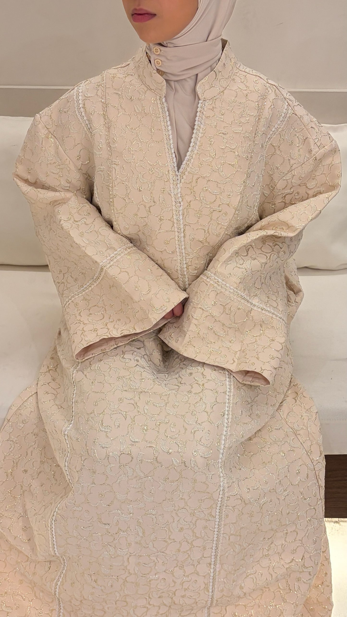 Robe Brocart florale - robe longue modeste