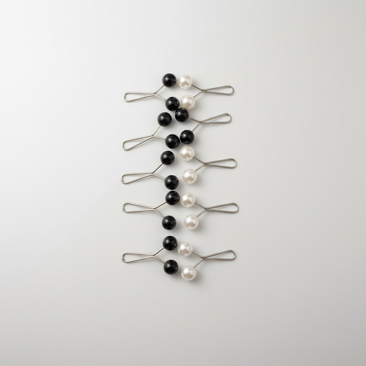 Épingles anti-trou pour voile – Lot de 12 noir et blanc (6 noires, 6 blanches)